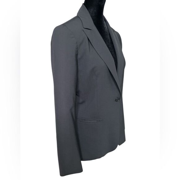 THEORY BLACK WOOL BLEND BLAZER WOMENS SIZE 8 CLASSIC PREPPY COAT! - Picture 4 of 9
